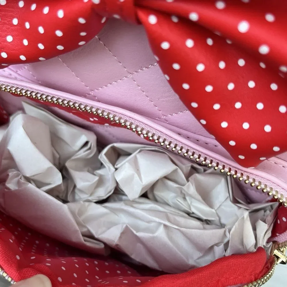 Strawberry Shortcake Mini‎ Backpack  Polka Dot Bow Quilted Bag Pink NEW 2024